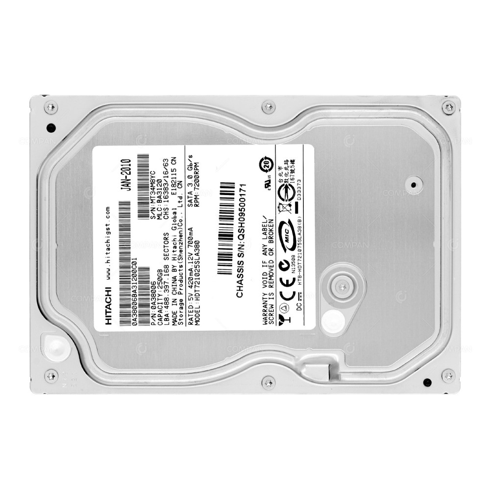 HDT721025SLA380 HITACHI HARD DRIVE 250GB 7.2K 3.5 SATA -